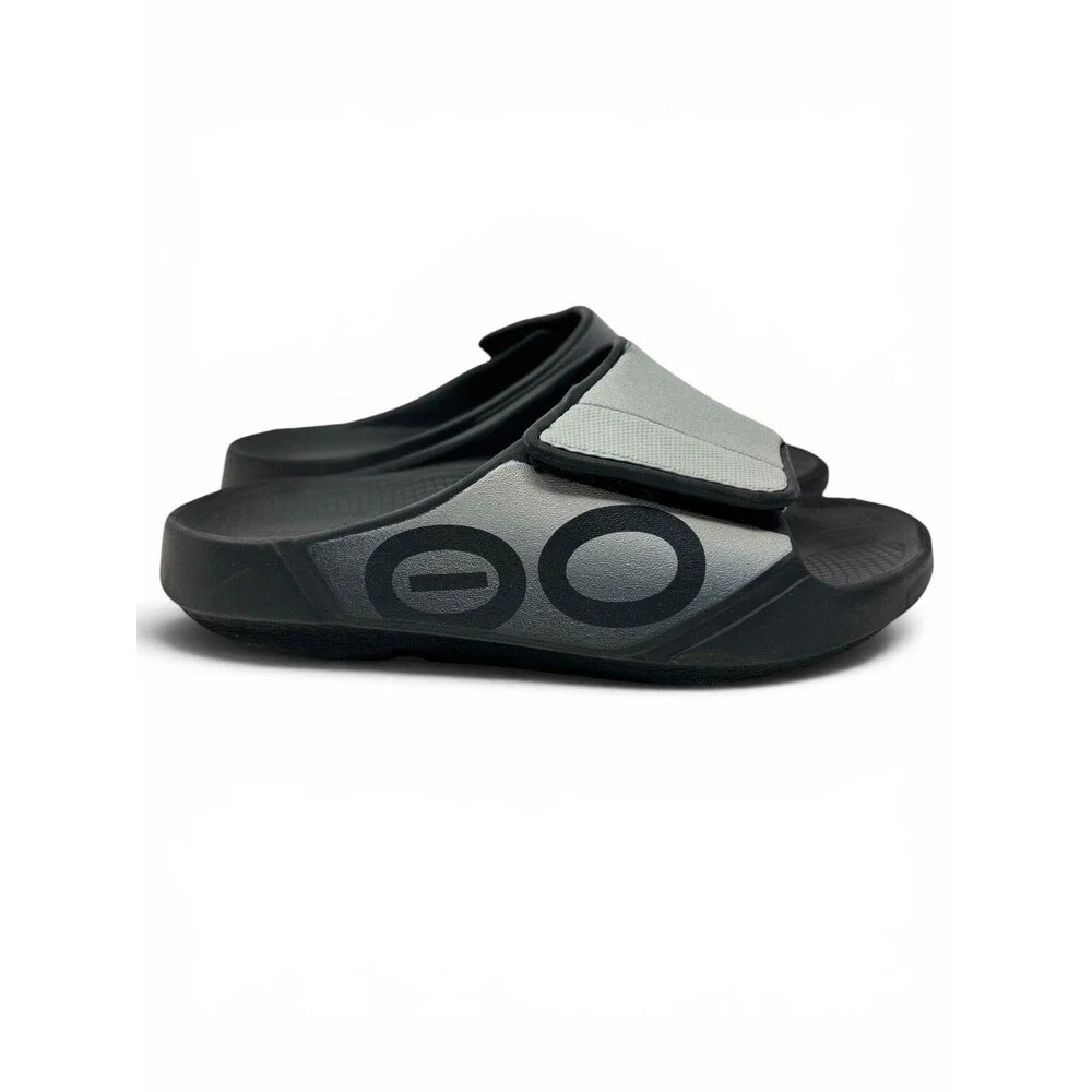 OOFOS OOahh sport slide sandals size M5 W7 EU38 black gray recovery shoes